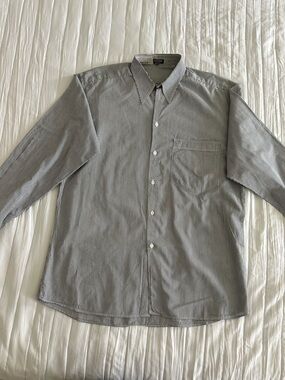 Giorgio Armani Black Label Striped Dress Shirt Made in Italy Men's Sz XL